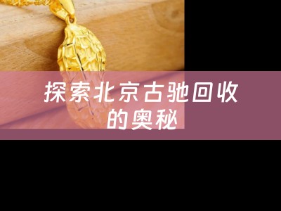 探索北京古驰回收的奥秘